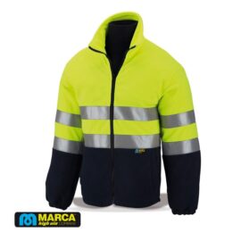 Forro polar reflectante amarillo y azul