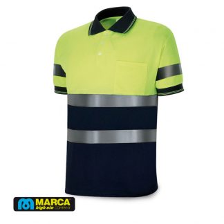 Polo AV bicolor marino amarillo