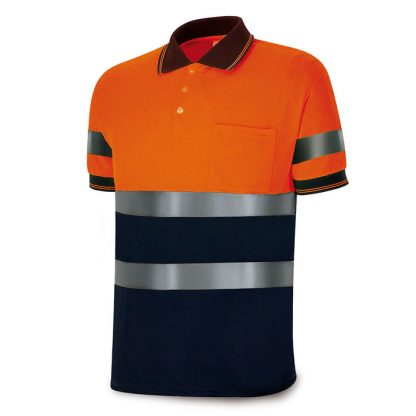 Polo alta visibilidad bicolor marino naranja